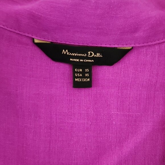 *SOLD* NWT MASSIMO DUTTI | Oversized Ramie Shirt Button Down Purple Sz XS - Picture 3 of 6